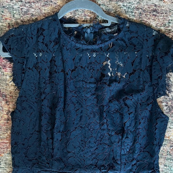 Navy blue lace cocktail dress- NWT - Picture 8 of 9